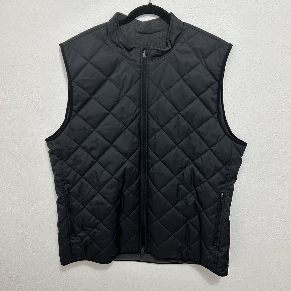 Nike Reversible Quilted / Fleece Golf Vest CK6074-010 Men's Size XLBlack Grey
